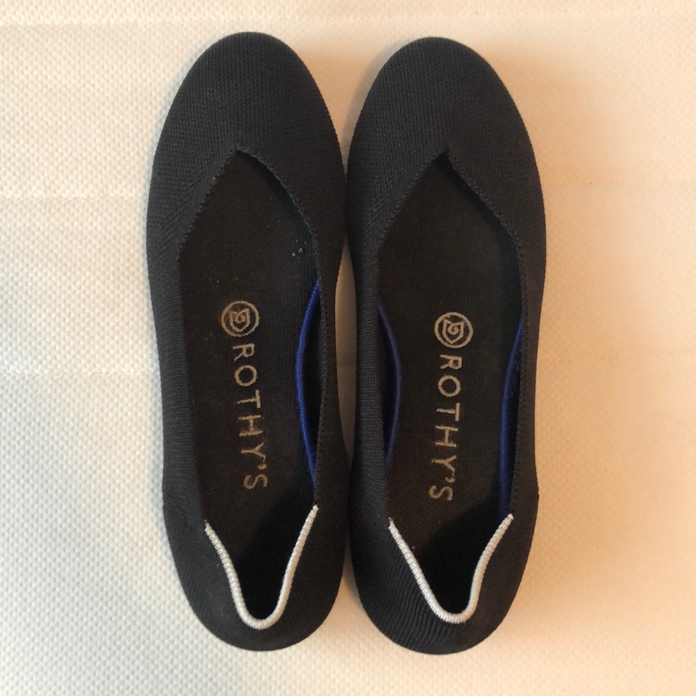 Rothy’s Black Round Toe Flats sz 7
